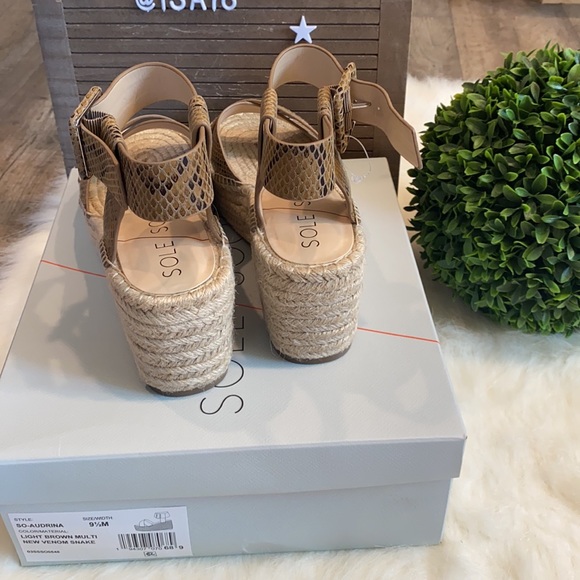 SOLE SOCIETY AUDRINA  ANKLE STRAP WEDGE SANDALS